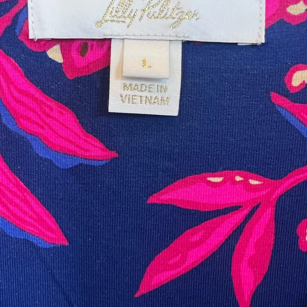 Lilly Pulitzer Pink Floral on Blue Dress - Picture 3 of 4